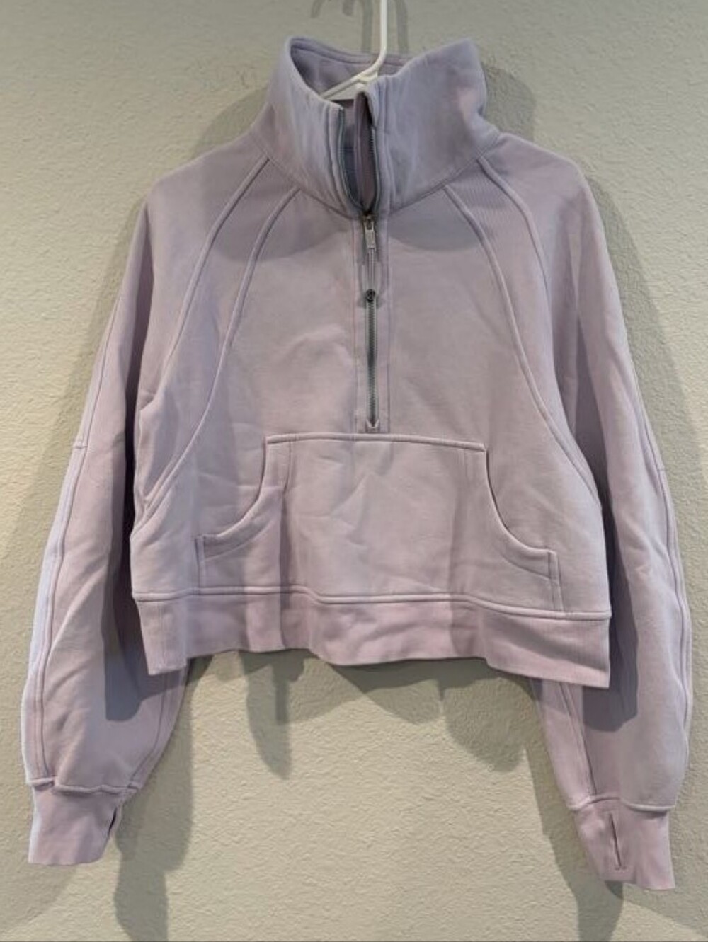 Lululemon Womens Lavender Purple Scuba 1/2 Zip Crop Pullover Sweatshirt SZ XS/S